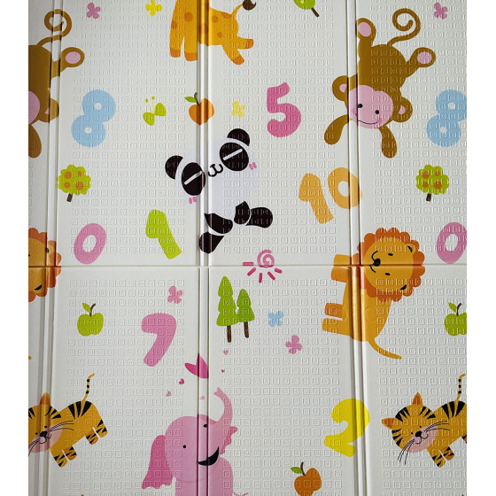 Сгъваемо килимче за игра от XPE пяна 180x200x1cm - Жираф и Цифри - Купи сега