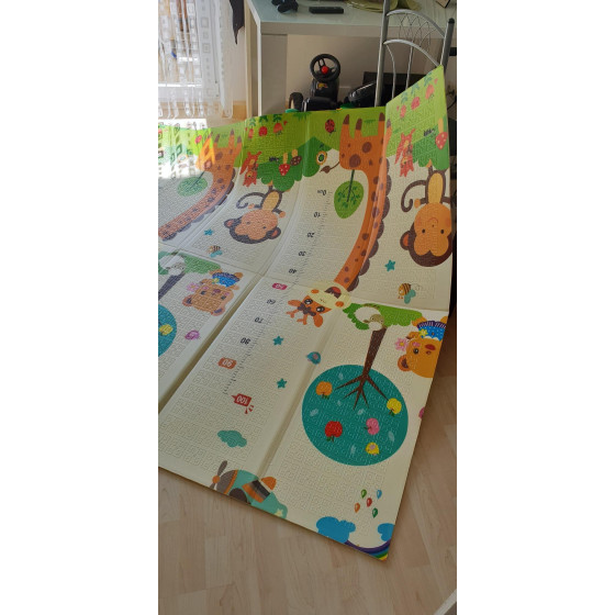 Сгъваемо килимче за игра от XPE пяна 180x200x1cm - Жираф и Цифри - Купи сега