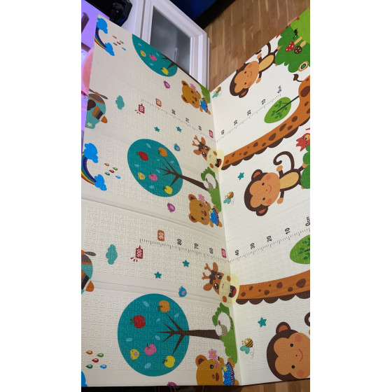 Детска термоустойчива постелка за пълзене и игра 180x150x1cm - Жираф и Цифри - Купи сега